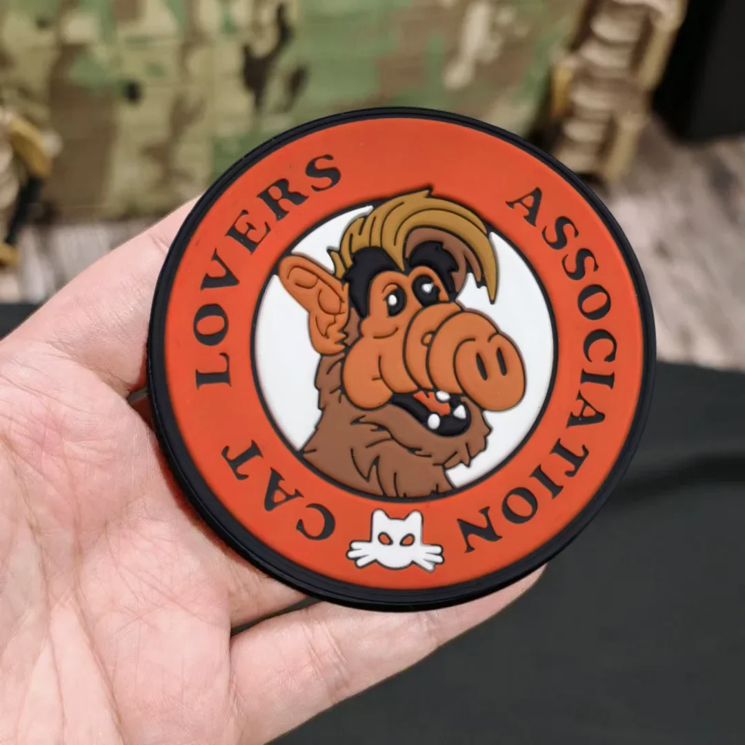 Parche táctico gato PVC – insignia moral con velcro para mochila - imagen 4