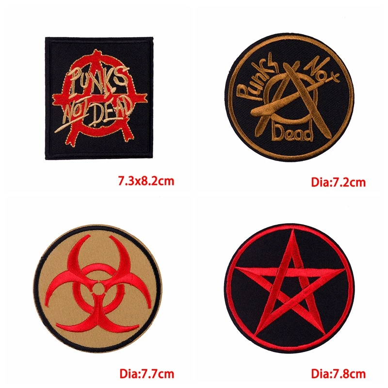 Parches bordados bioquímicos - insignias Punk termoadhesivas para ropa - imagen 2
