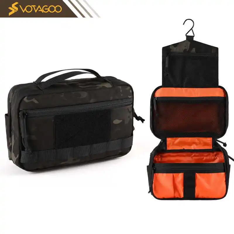 Bolsa táctica de aseo camuflaje para exteriores con Velcro, pequeña - imagen 2