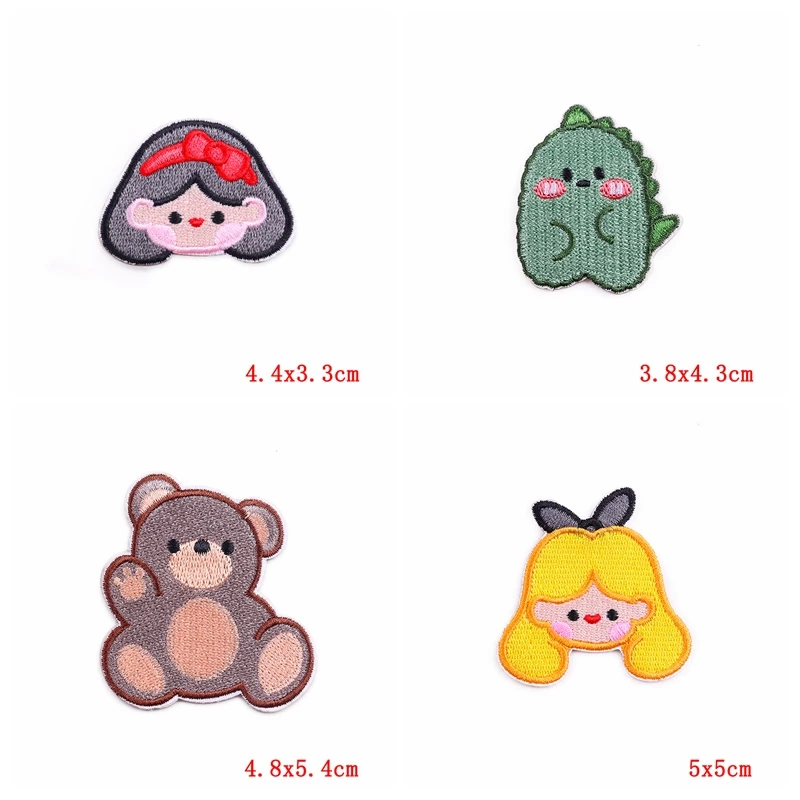 Parche bordado autoadhesivo animales pequeños dibujos animados