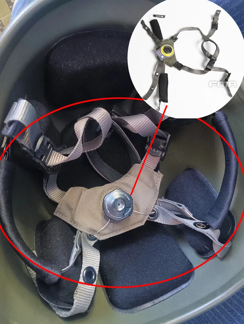 FMA correa de barbilla táctica con cordón y suspensión ajustable EX - imagen 3