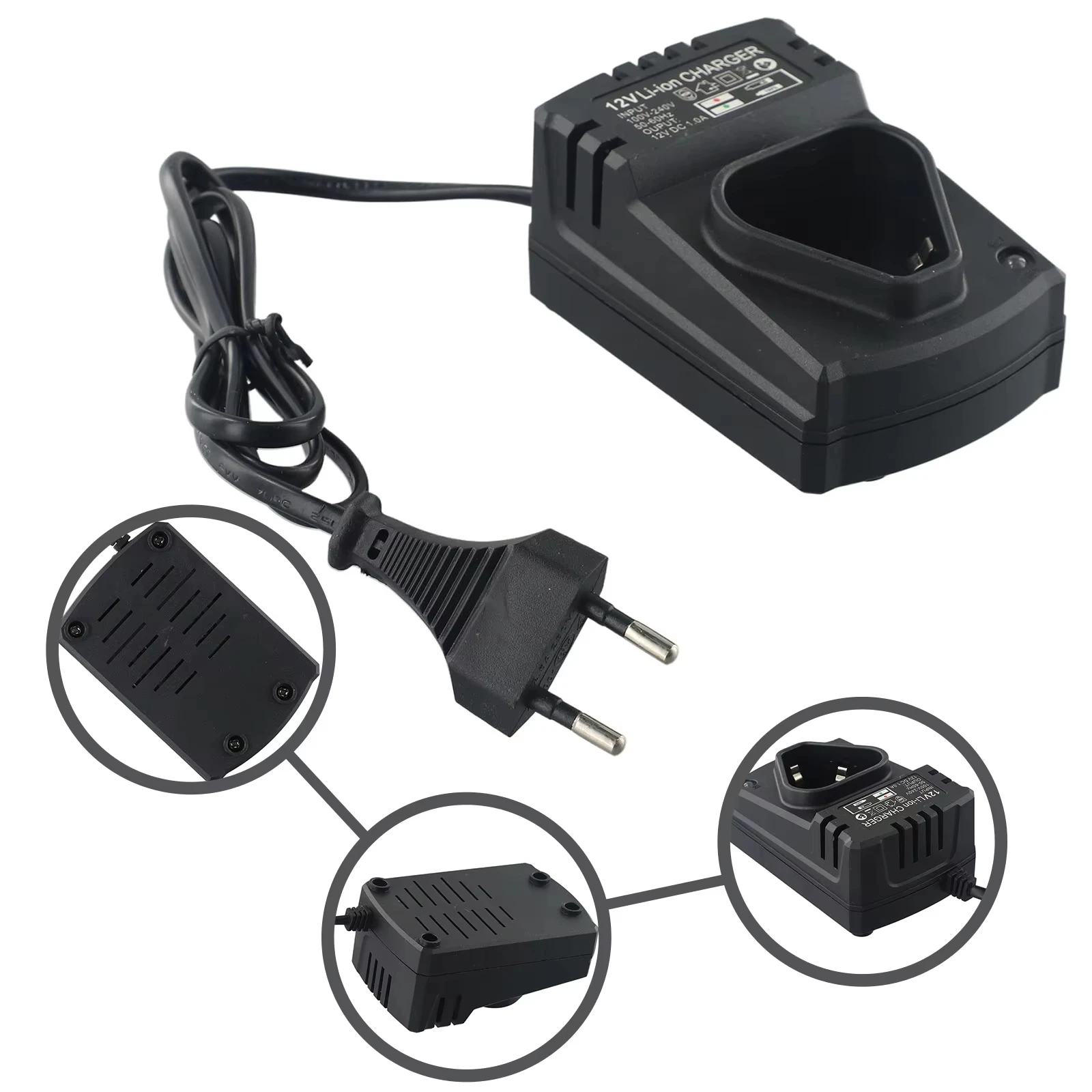 Conector de carga compatible con taladros y destornilladores