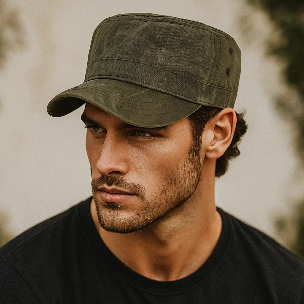 Gorra militar lona encerada algodón impermeable cadete Vintage plana - imagen 3