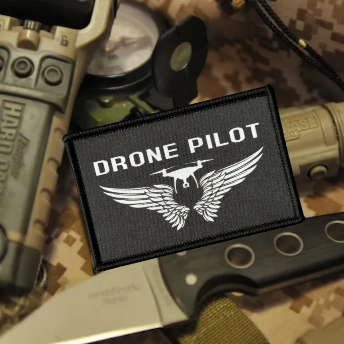 Parche táctico Piloto de dron con alas de aviador y velcro - imagen 4