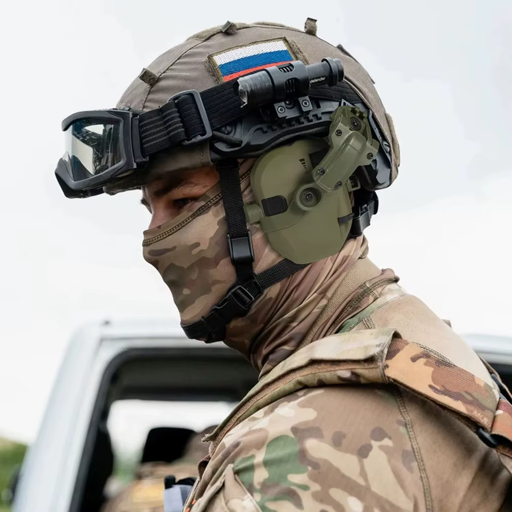 Casco táctico Airsoft con auriculares protección auditiva orejeras - imagen 5