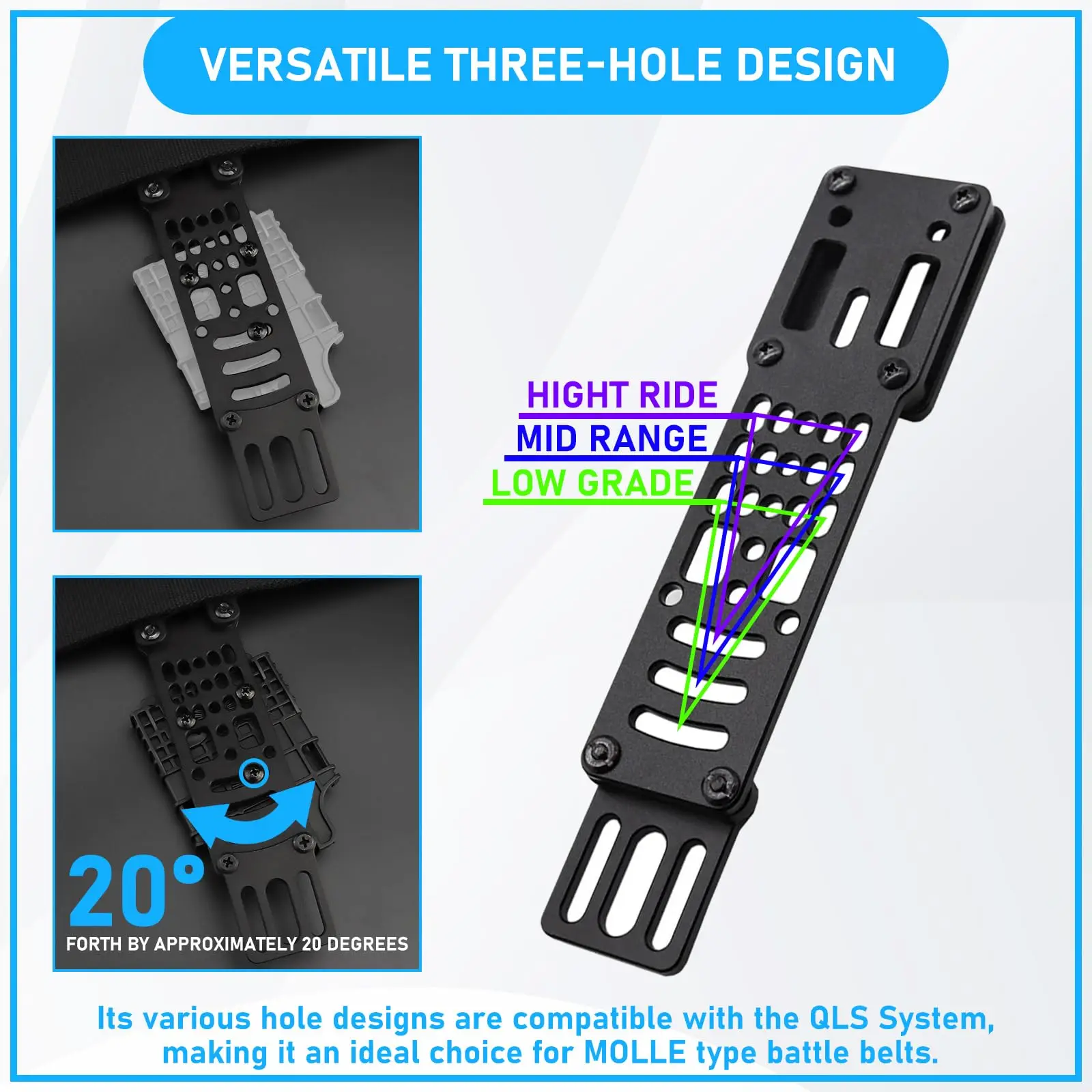 Adaptador portaholster drop-leg QLS para correa de muslo rápida