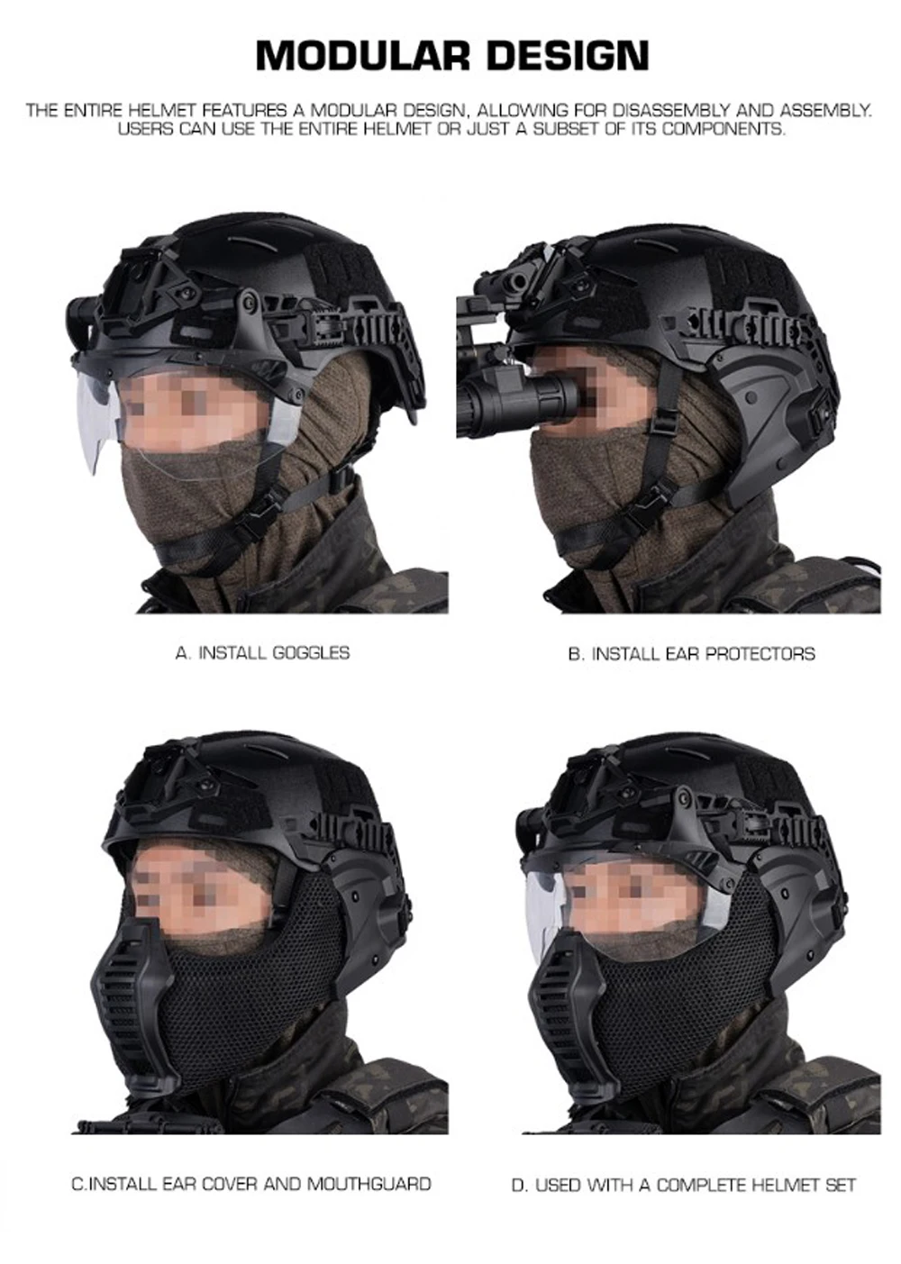 Casco táctico Wendy 3.0 en uso para entrenamiento