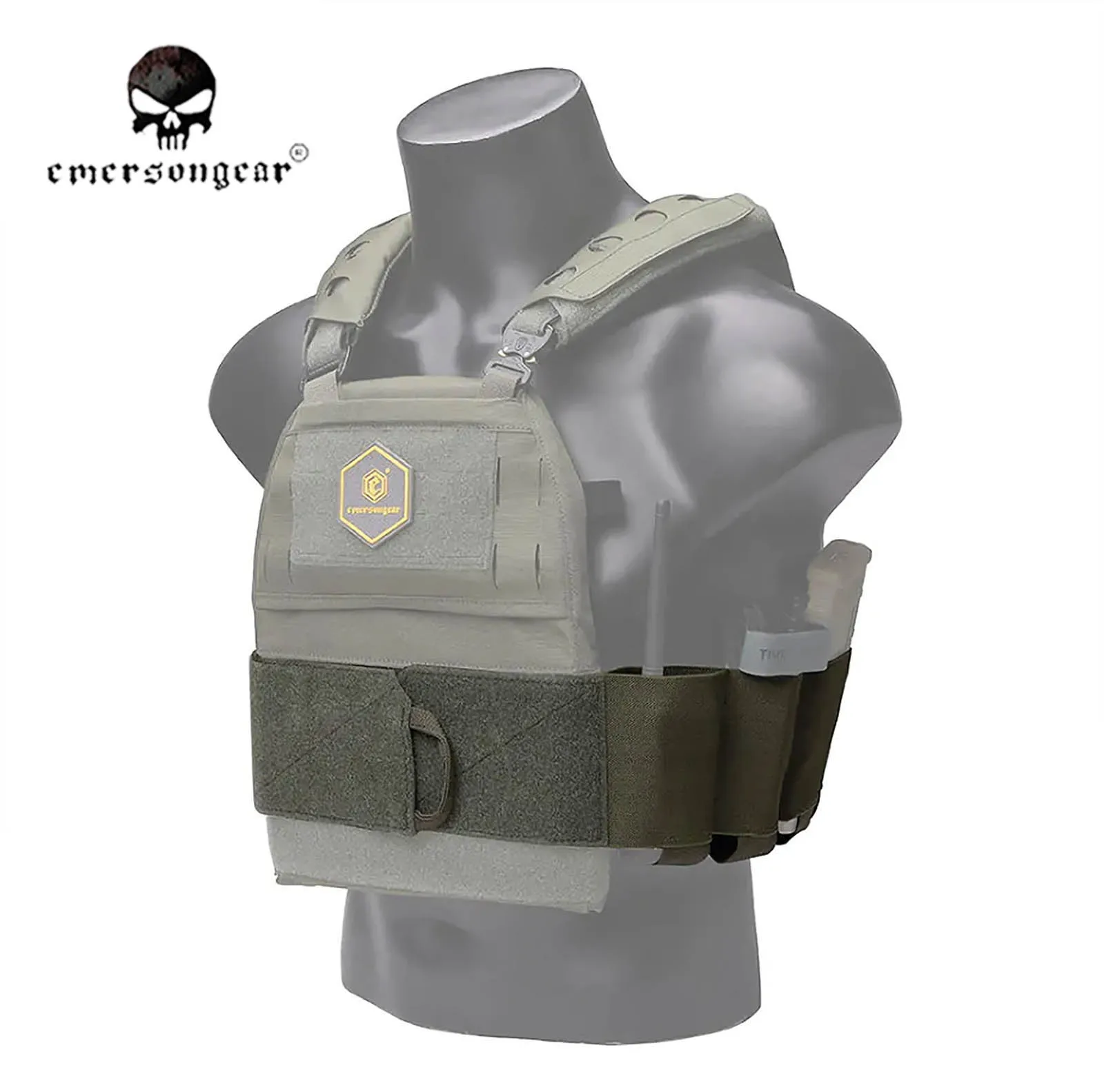 Emersongear Chaleco táctico porta placas MOLLE con funda Mag