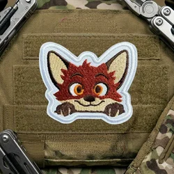Parche bordado zorro táctico gancho y bucle para mochila militar