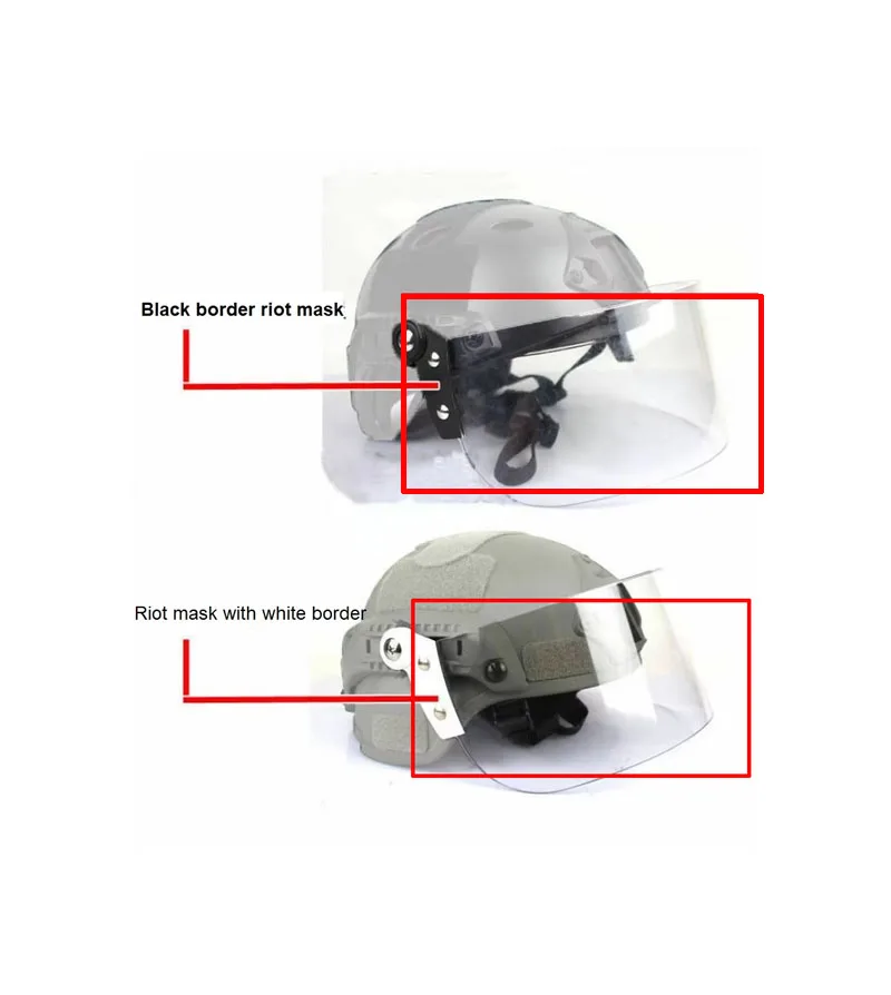 Máscara facial táctica transparente antiviento para casco airsoft - imagen 4