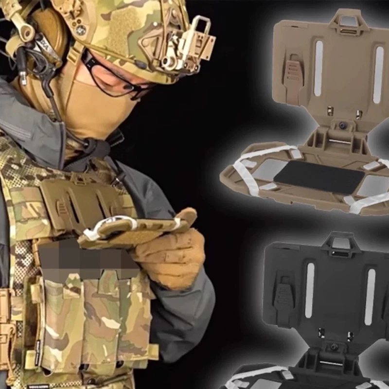 Chaleco táctico MOLLE con soporte teléfono y mapa Airsoft caza - imagen 3