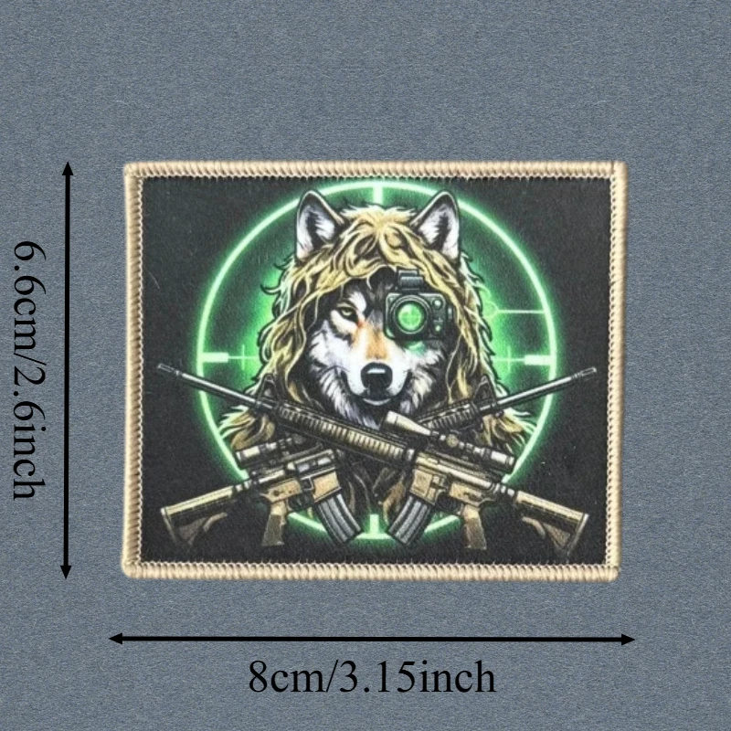 Twin Guns Parche táctico de lobo con cierre velcro - imagen 4