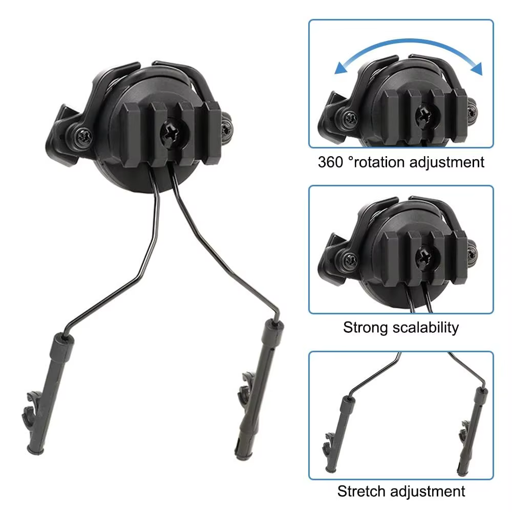 Soporte adaptador de auriculares tácticos para casco con riel