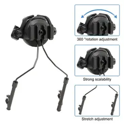 Soporte adaptador de auriculares tácticos para casco con riel