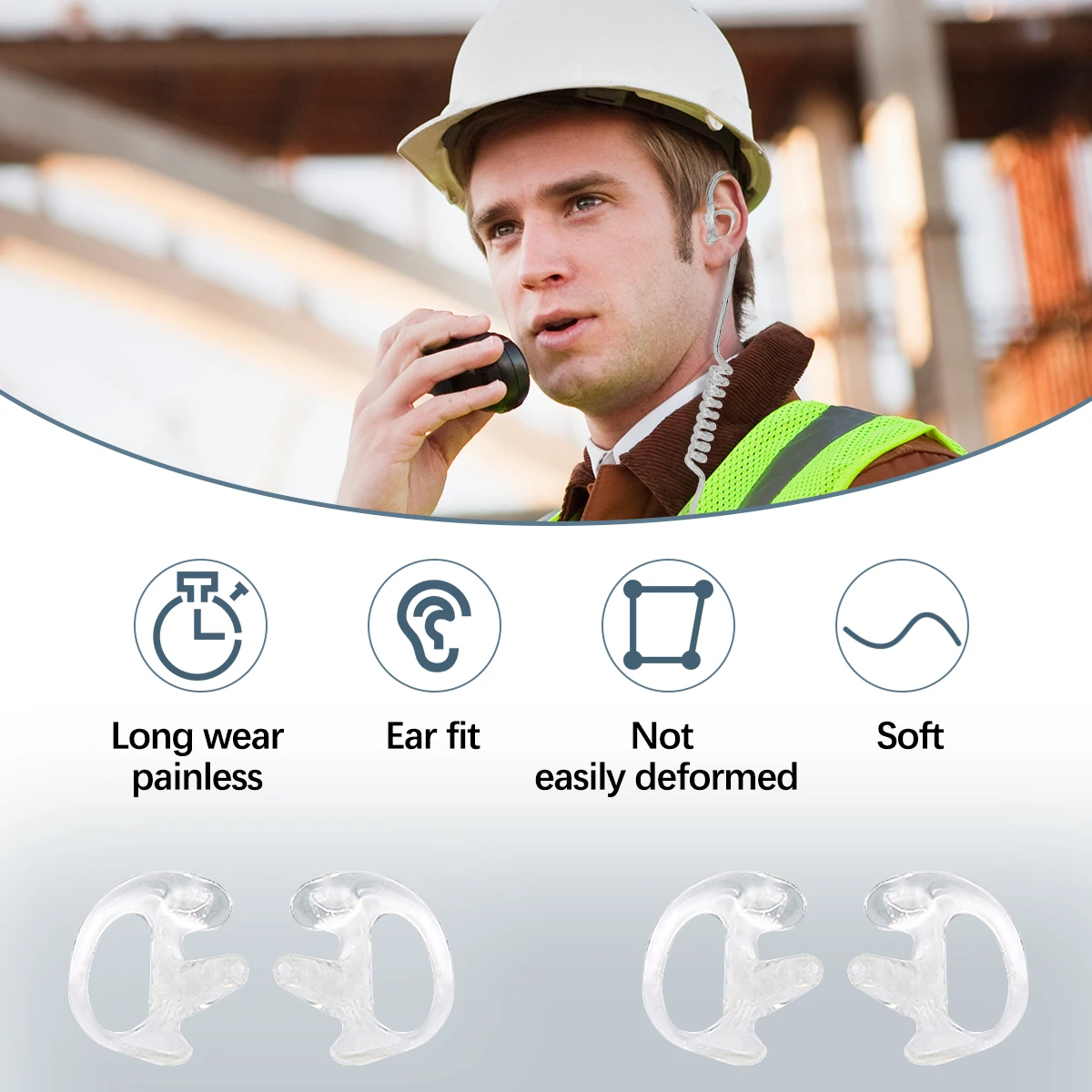 Auricular silicona suave ABBREE para walkie talkie – repuesto acústico - imagen 2