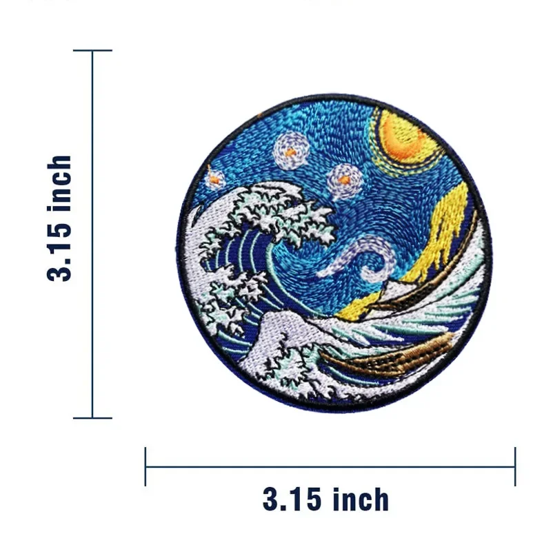 Parche MOLLE Amanecer montaña Ukiyo-e – bordado táctico - imagen 4