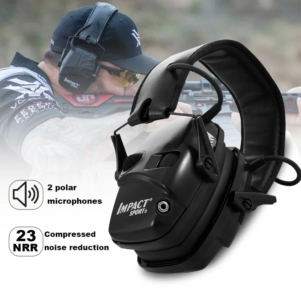 Auriculares tácticos electrónicos amplificación sonido caza tiro - imagen 4