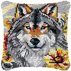 Kit ganchillo almohada animales bordado con botones Smyrna – Manualidades