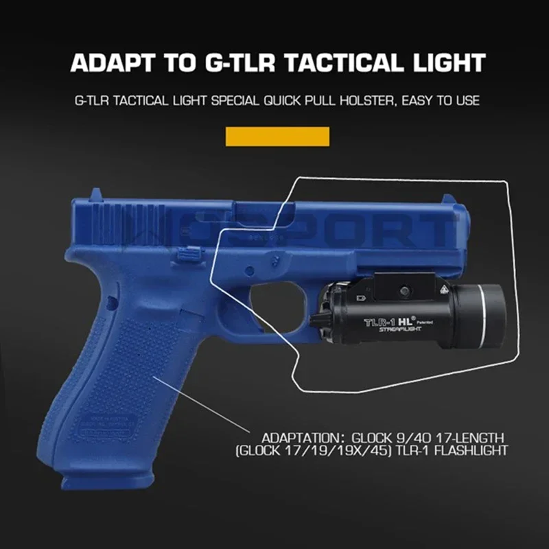 Funda táctica Kydex Glock con liberación rápida y para linterna - imagen 4