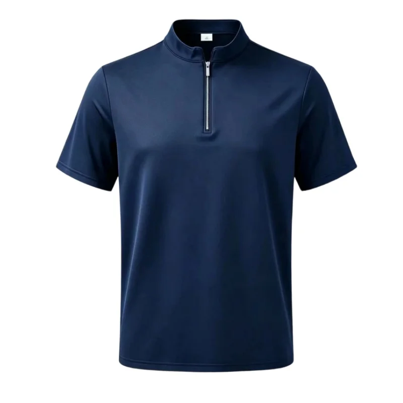 Camiseta técnica de secado rápido transpirable con media cremallera
