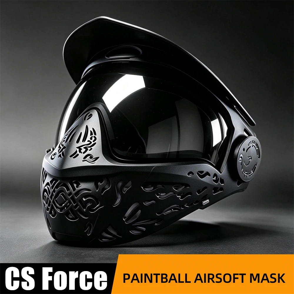 Máscara facial completa airsoft con lentes gris