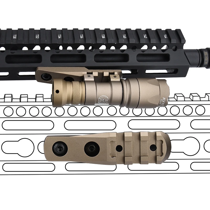 Base de montaje táctica M-LOK KeyMod para linterna PLH Scout