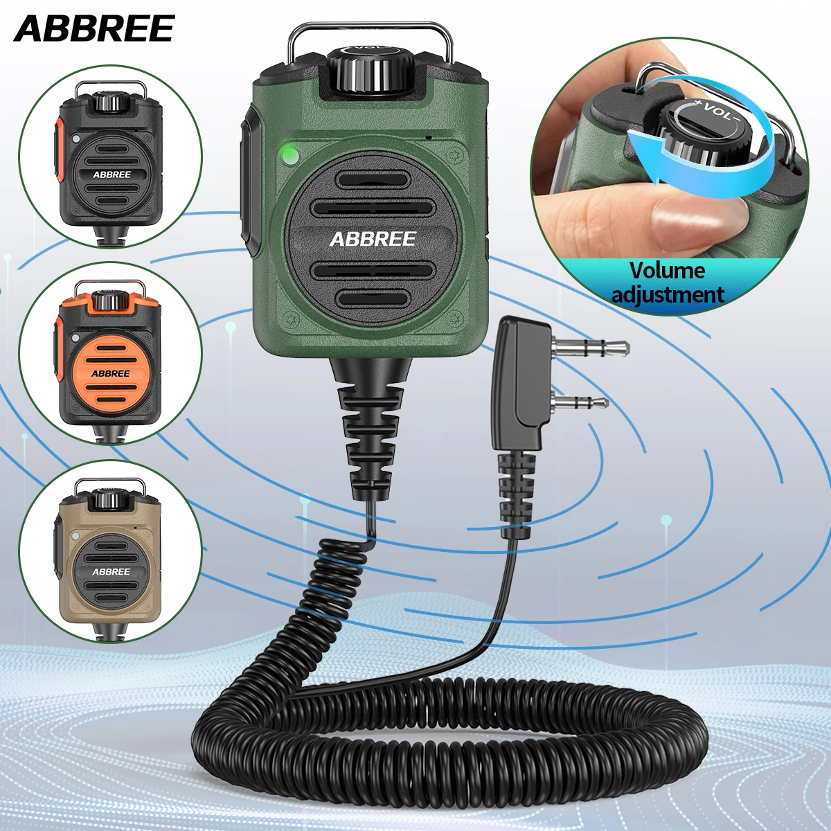 Micrófono altavoz ABBREE AR-158 recargable para walkie Baofeng UV-5R