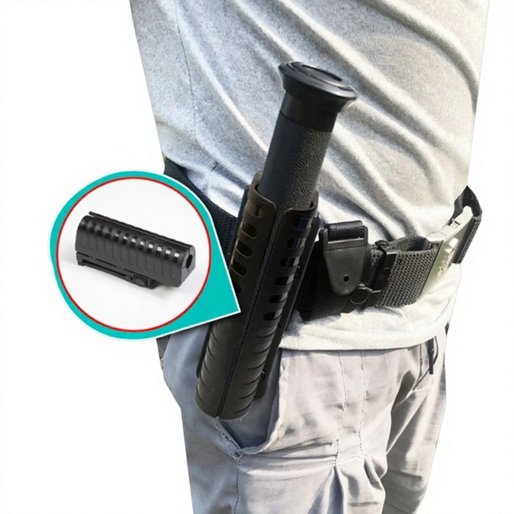 Funda táctica giratoria para linterna y bastón, enganche a cinturón - imagen 4