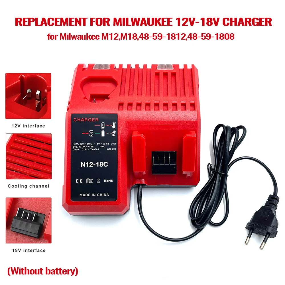 Cargador Milwaukee para baterías de litio M12 y M18 - imagen 4