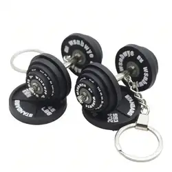 Llavero deportivo 3D barra de pesas para hombre, soporte llaves