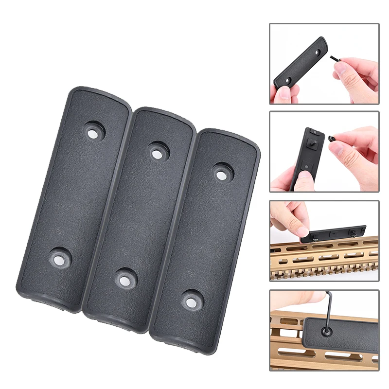 Cubierta táctica para riel M-LOK KEYMOD en negro y bronceado - imagen 5