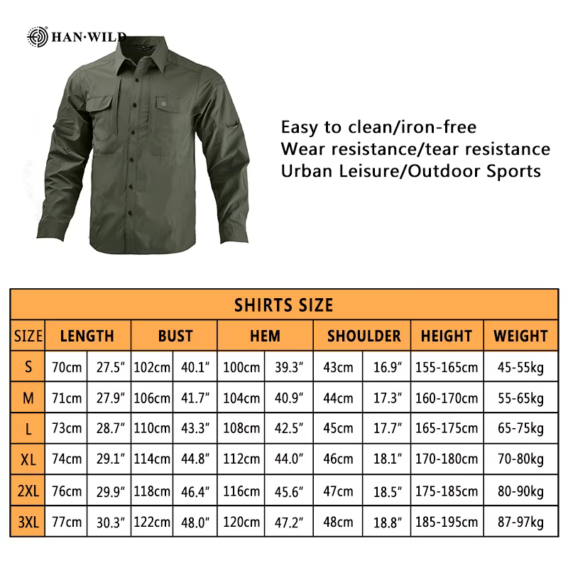 Camisa táctica larga de combate ripstop bolsillos MOLLE para hombre - imagen 4