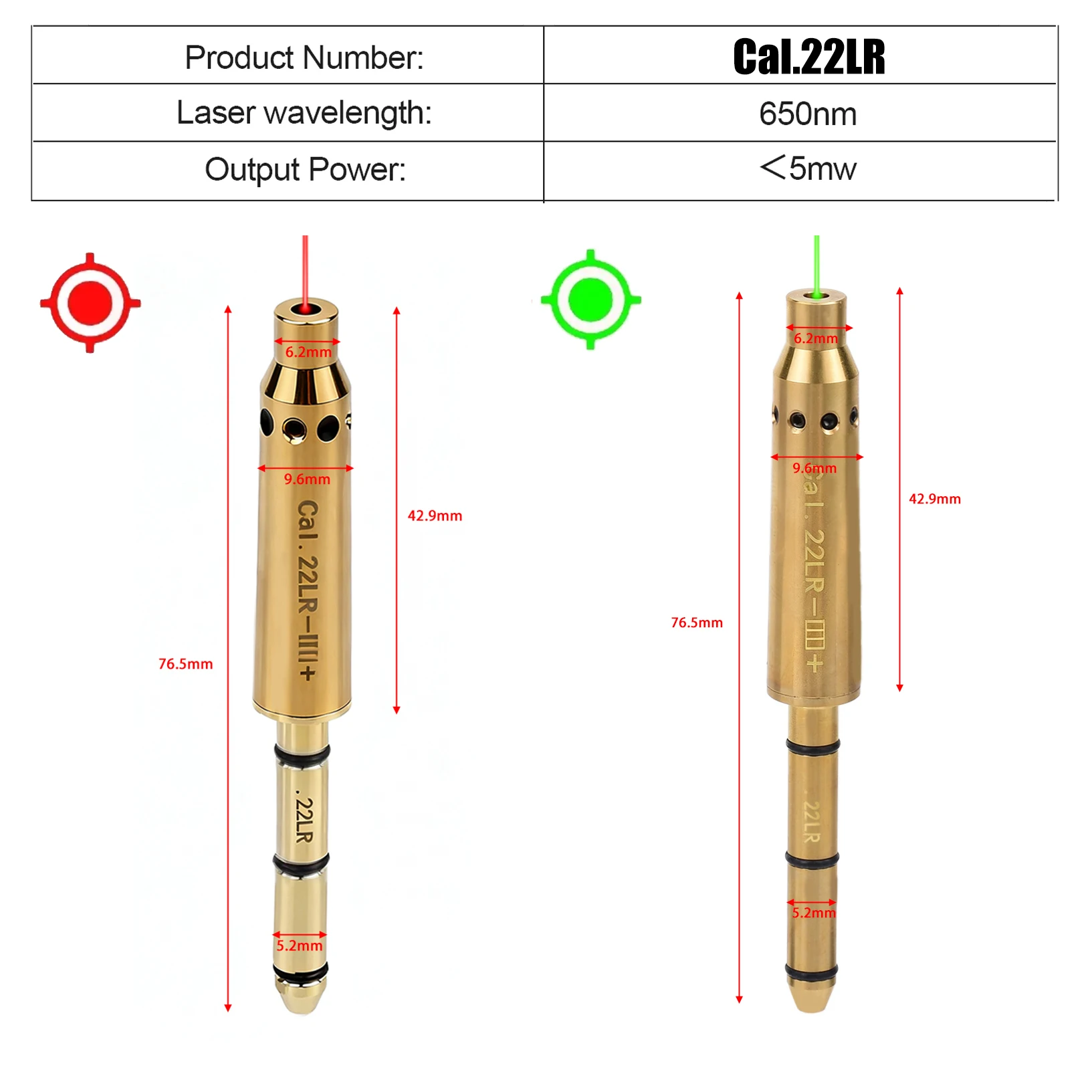 Mira láser táctica .22LR insertada en rifle