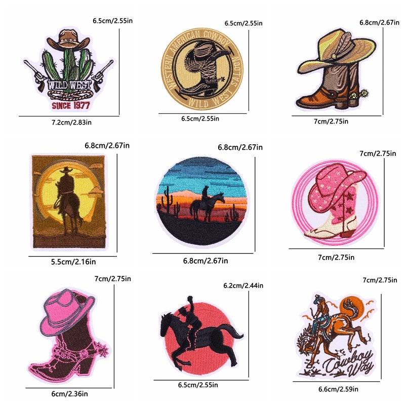 Parches bordados Western Cowboy botas caballo planchar - imagen 5