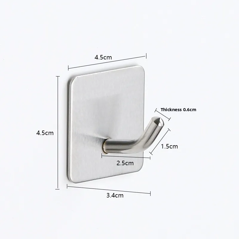 Gancho metálico adhesivo para pared, diseño discreto
