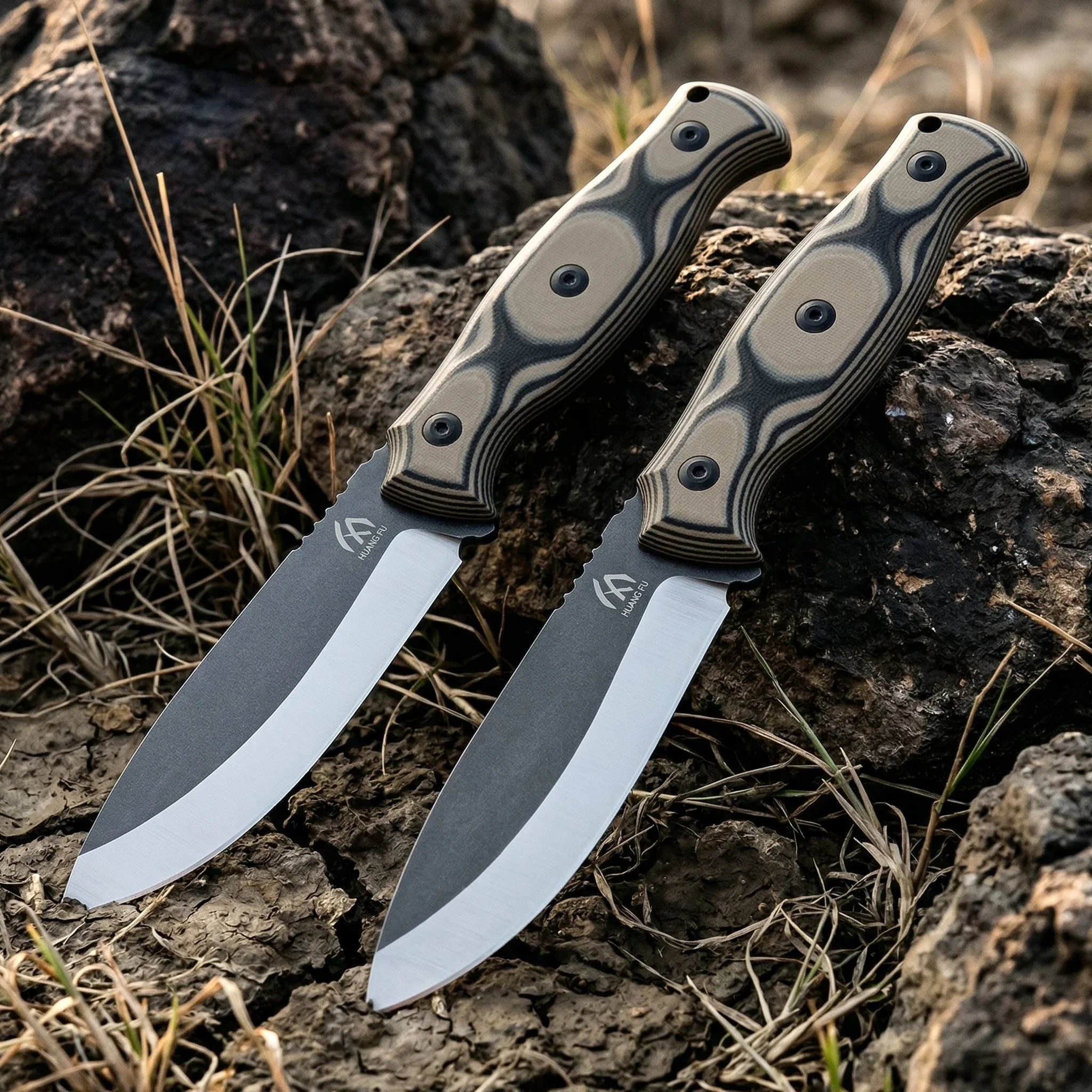 Cuchillo táctico de hoja fija con mango G10 y funda - imagen 3