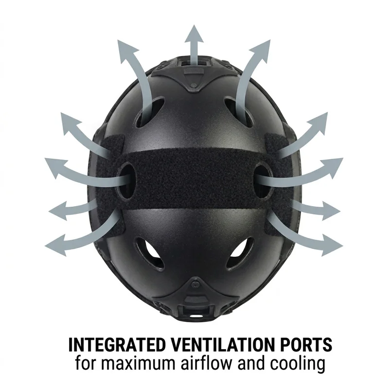 Casco FAST PJ para airsoft con rieles laterales y montaje frontal - imagen 3