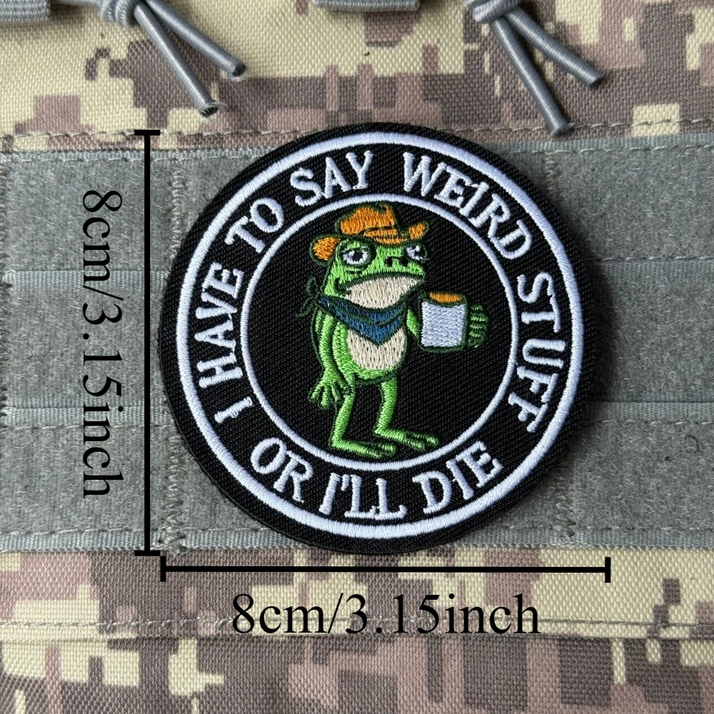 Parche bordado de velcro rana vaquera – Insignia de moral