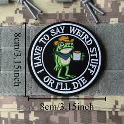 Parche bordado de velcro rana vaquera – Insignia de moral