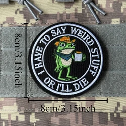Parche bordado de velcro rana vaquera – Insignia de moral