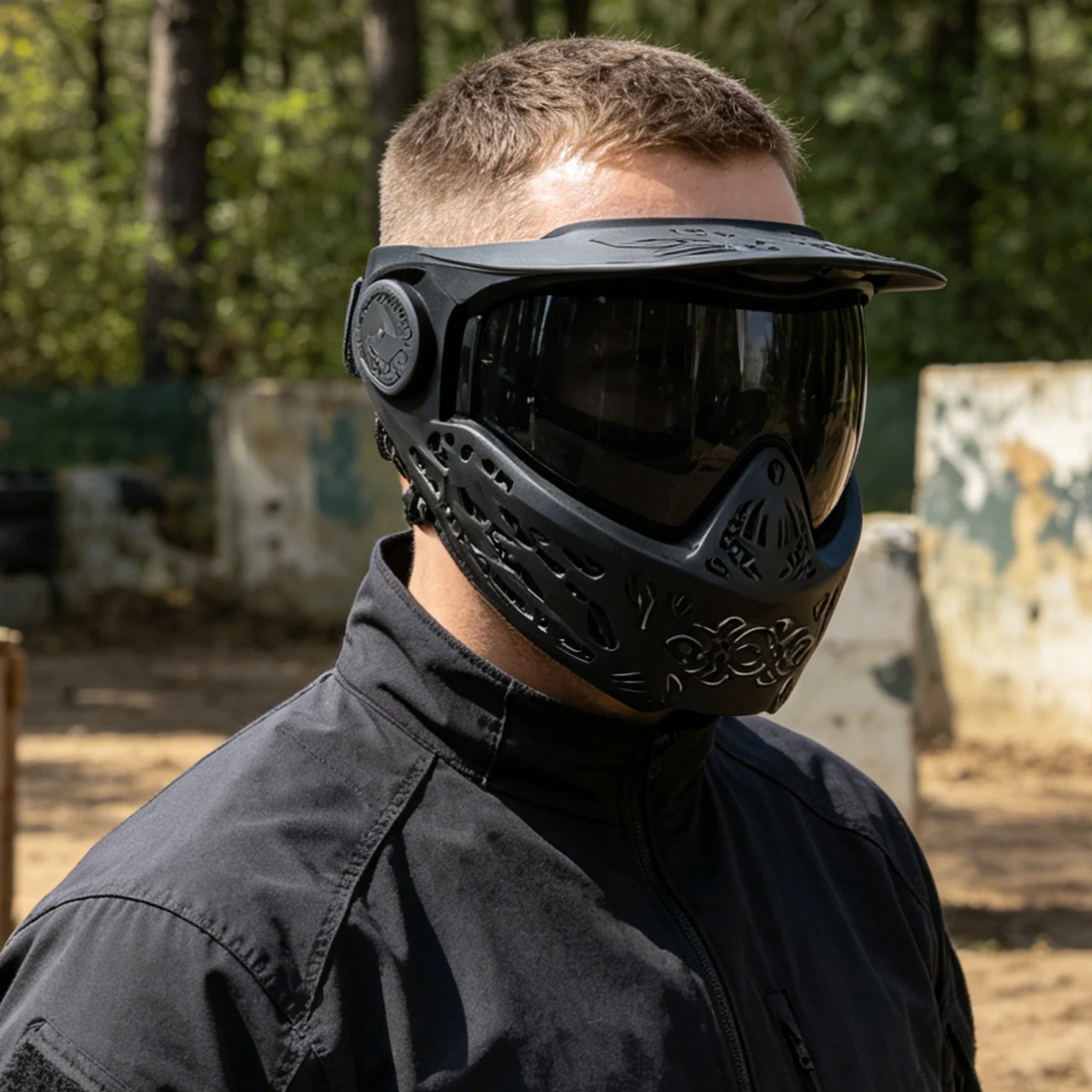 Máscara Paintball Full Face Protección TPE Antivaho PC - imagen 5