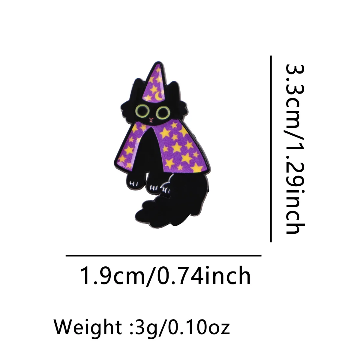 Pin esmaltado gato negro para solapa y mochila, broche de metal - imagen 2