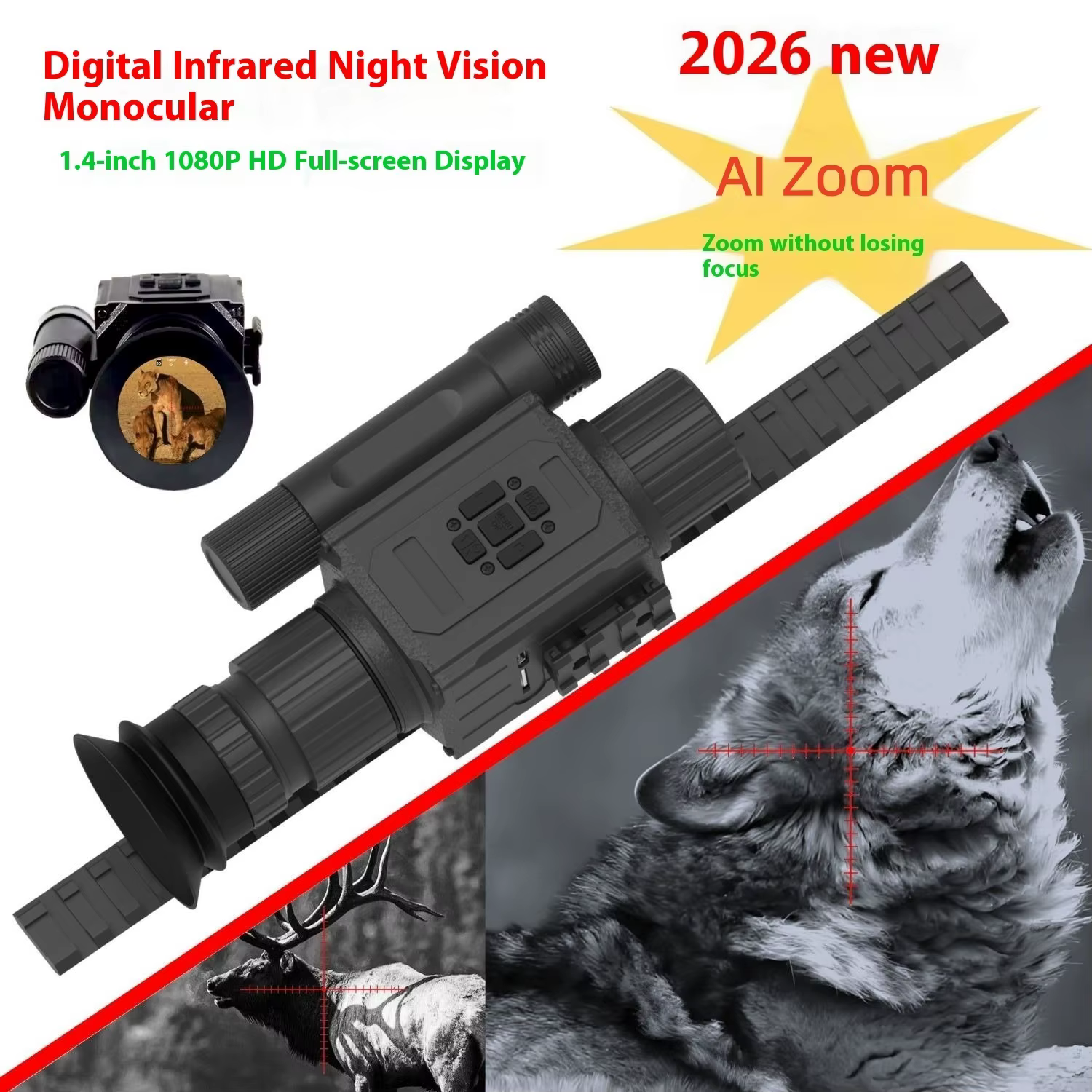 Dispositivo de visión nocturna exterior con lente óptica y retícula - imagen 4