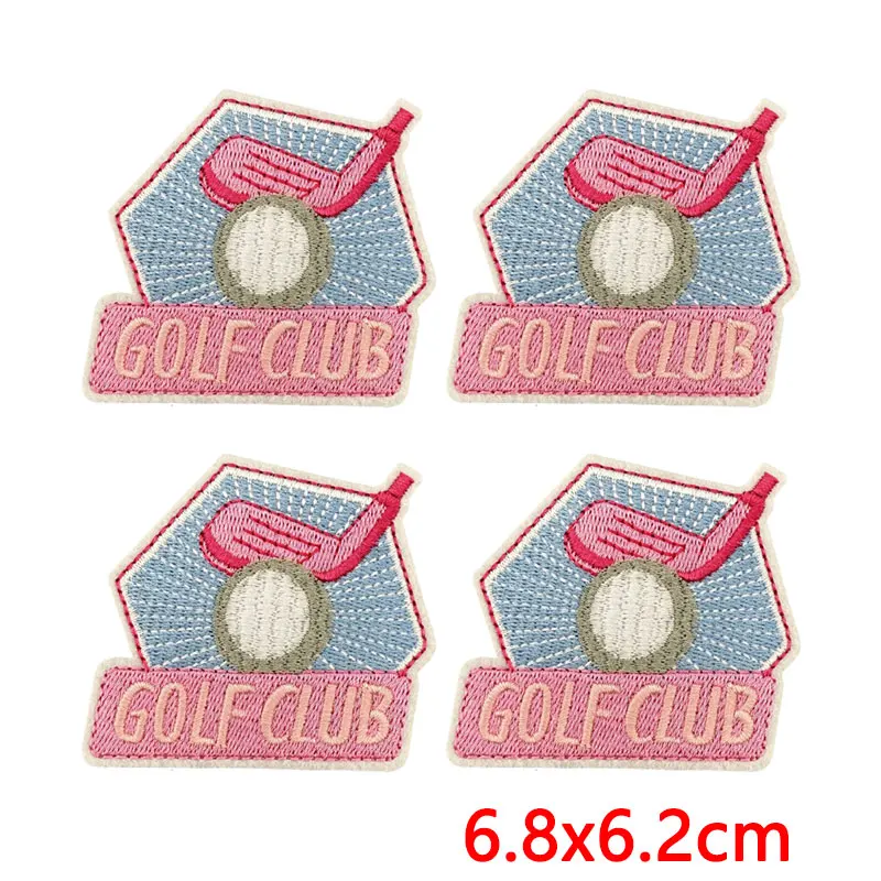 Parche termoadhesivo bordado diseño pelotas de golf rosa - imagen 2