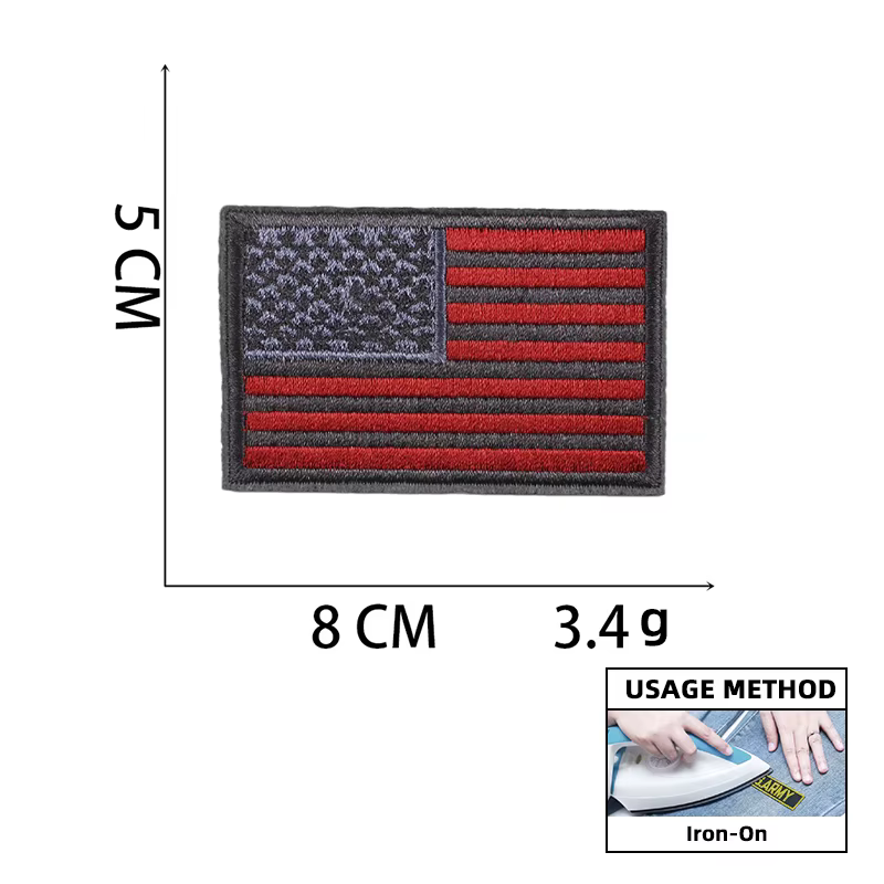 Parche táctico bordado bandera USA para coser o planchar - imagen 3