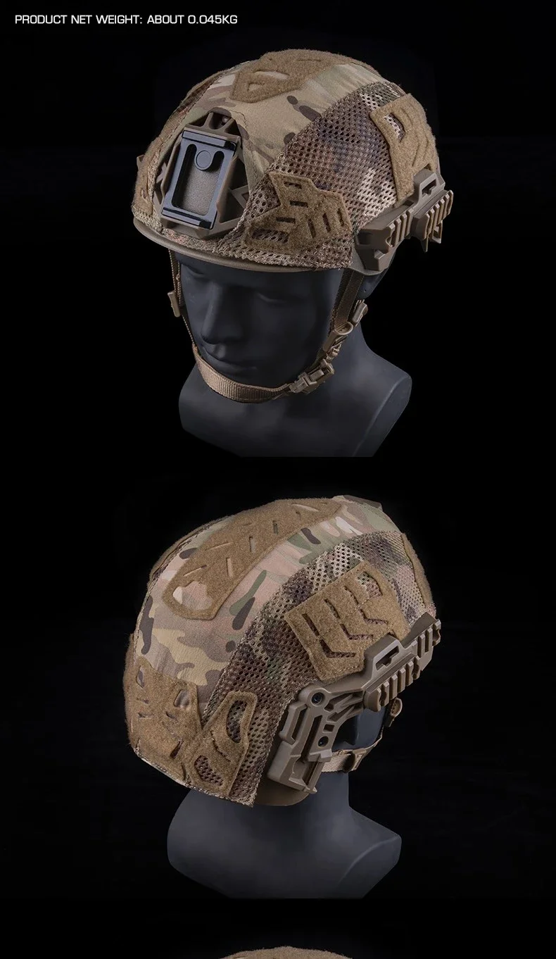 Casco táctico en uso durante actividad outdoors