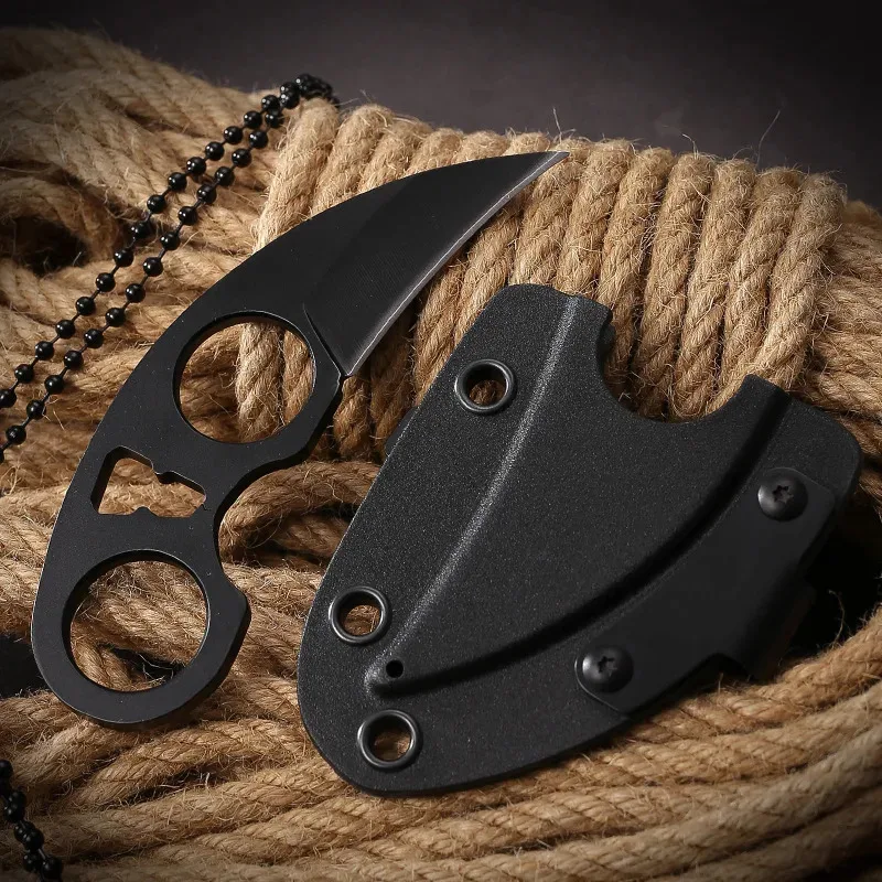 Cuchillo de bolsillo EDC en acero inoxidable con anillo portacuchillos - imagen 2