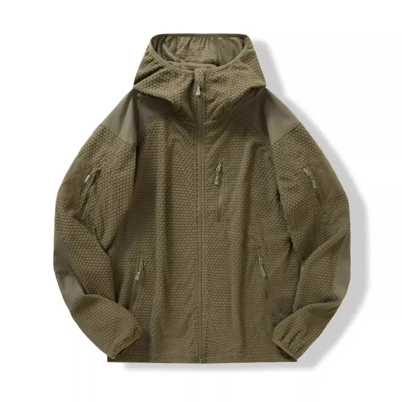 Chaqueta táctica forro polar con capucha camuflaje senderismo - imagen 4