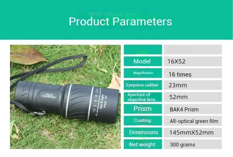 Monocular monocular con accesorios incluidos