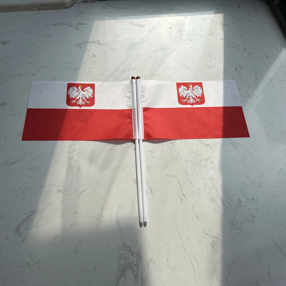 Bandera de Polonia águila poliéster con asta plástica - imagen 2